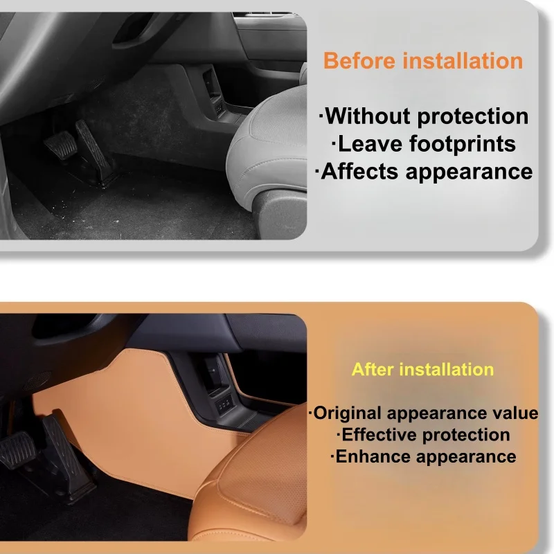 체리 ICAR V27 2026용 센터 콘솔 양쪽 안티킥 가죽 패드, 인테리어 액세서리