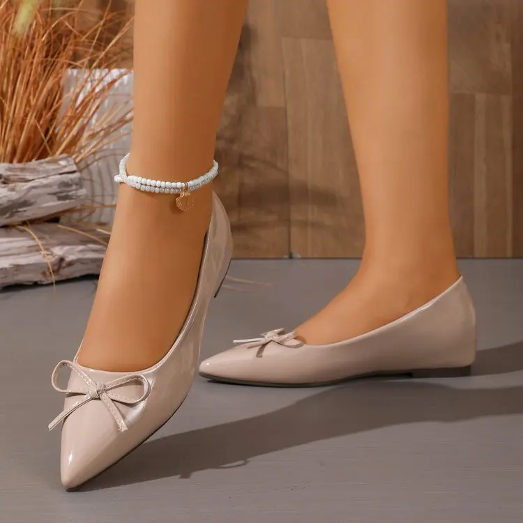 Ballerine donna a punta con fiocco scarpe basse casual comode_voghion.com