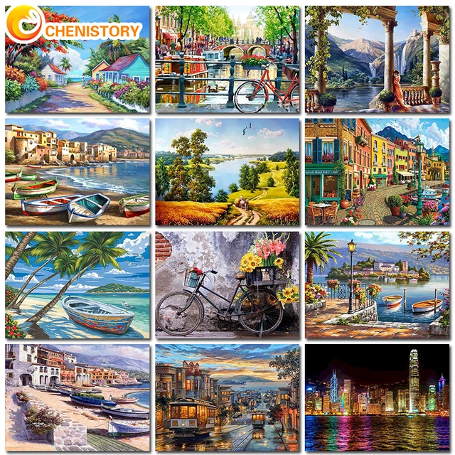 PhotoCustom 60x75cm Paint by numbers Handpainted Canvas painting Scenery Painting  by numbers For adults Home decor - AliExpress