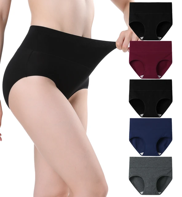 INNERSY Womens High Waisted Underwear Cotton Panties Regular