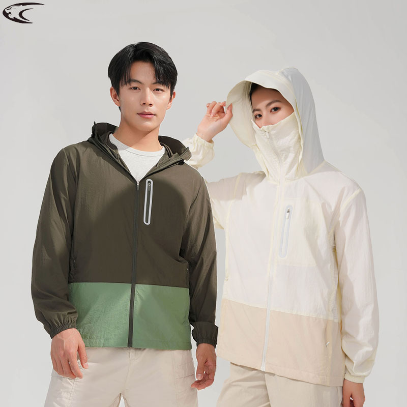 LNGXO Women's Men's Waterproof Sun Protective Windbreaker Camping Climbing Trekking Hiking Jacket Unisex Quick Dry Anti-UV Coat