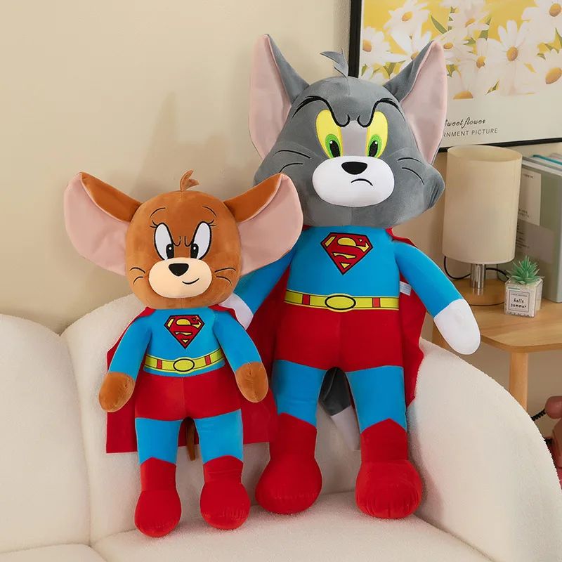 MINISO 40cm Disney Tom and Jerry Plush Toys Cute Cartoon Superman Plushies Stuffed Animals Doll Toys Kids Birthday Gifts 5