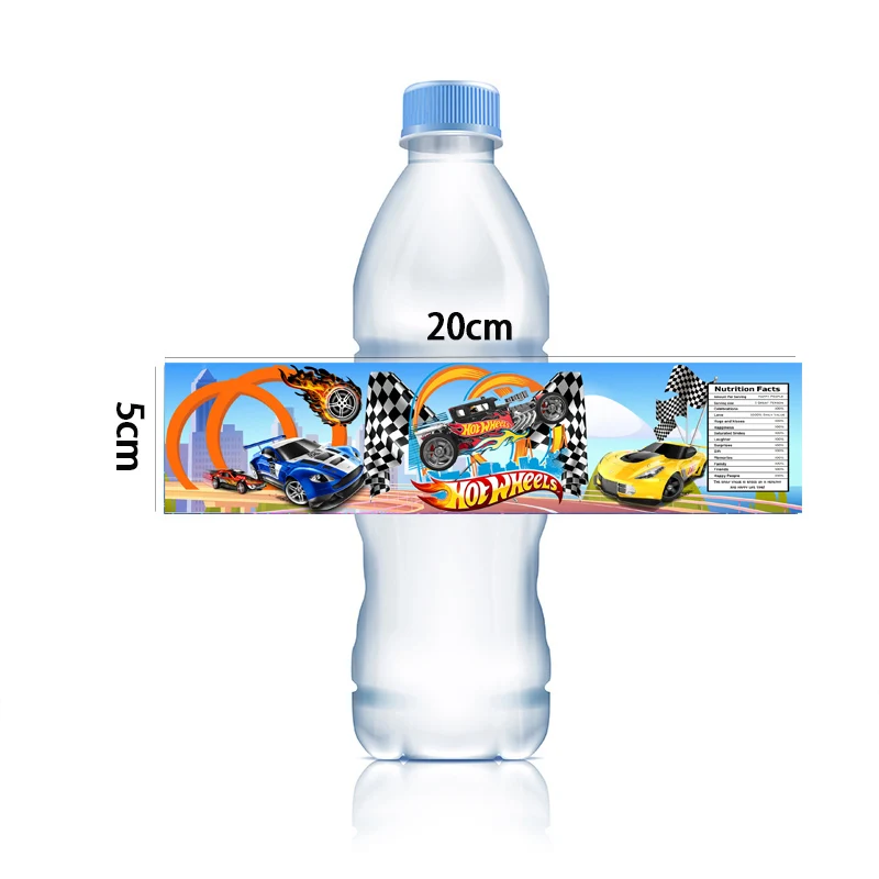 Hot Wheels Car Water Bottle Wraps Labels Birthday Labels Stickers  Personalized Kids Birthday Party Decoration