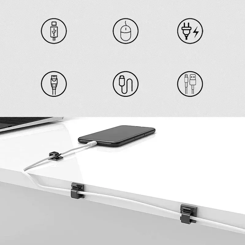 10-50PCS Cable Clips For Car Dash Camera Dashboard Cable Clip Organizer Cars Phone Charger Cord Holder Manager USB Line Fastener