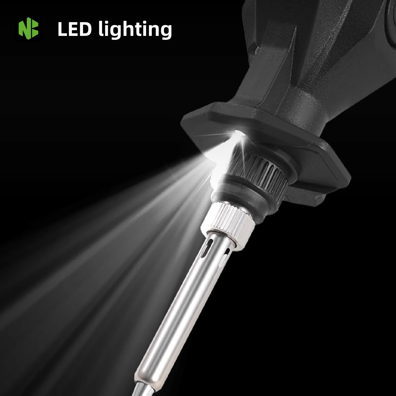 Fer à souder sans fil 12V 30W chargeant sur sa base, portable et pratique pour les réparations.