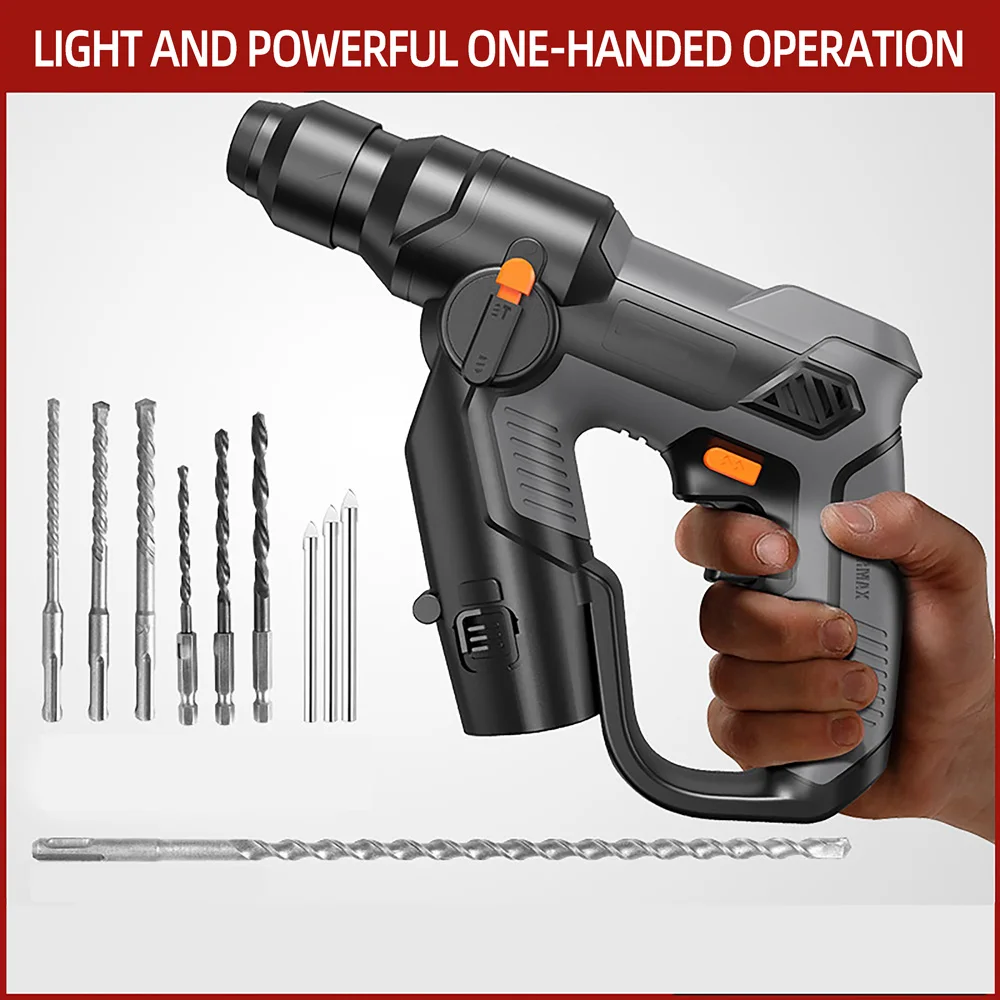 12V Cordless Electric Drill Electric Pick Hammer Steel Plate Concrete Wood Metal Drilling Machine  Impact Drill Screwdriver greenery impact drill bit concrete tungsten steel alloy square handle four pit drill bit electric hammer drill