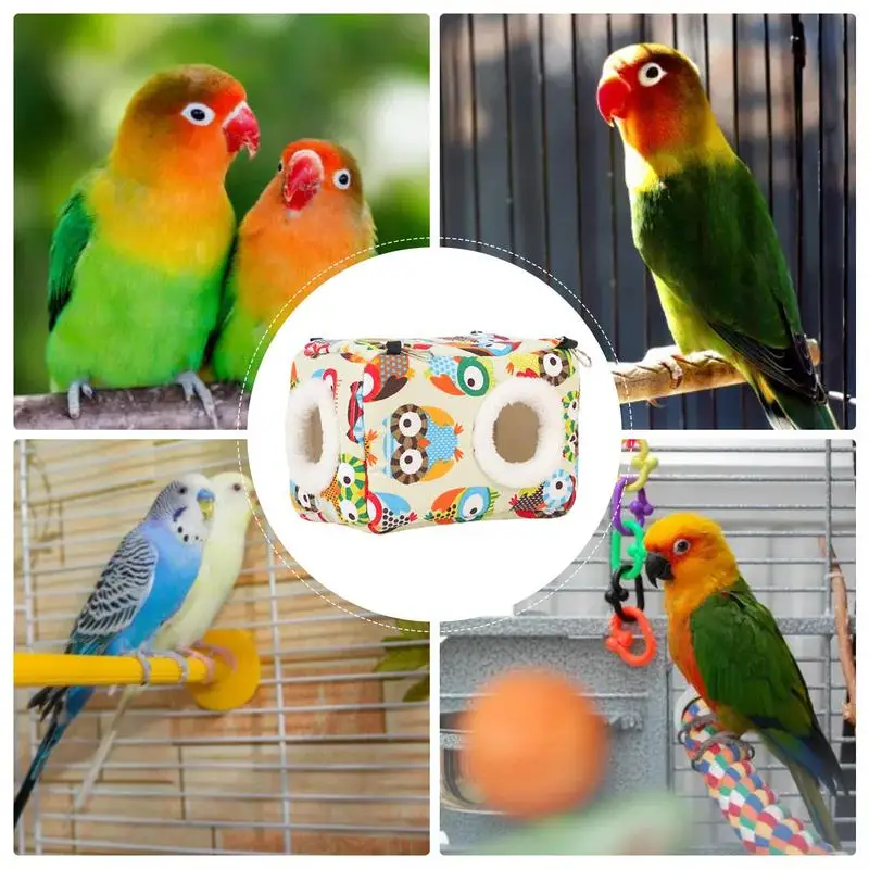 앵무새 둥지 집 두꺼운 새 침대 따뜻한 스너글 오두막, 빨 수 있는 새 둥지 집, 앵무새 은신처 침대, 앵무새 잉꼬용 수면 침대