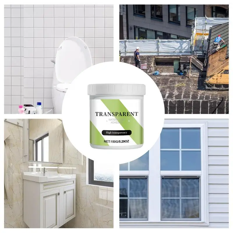 Transparent Waterproof Glue Waterproof Coating Anti-Leakage Glue Sealant Long-Lasting Waterproofing Agent With Brush For Roof