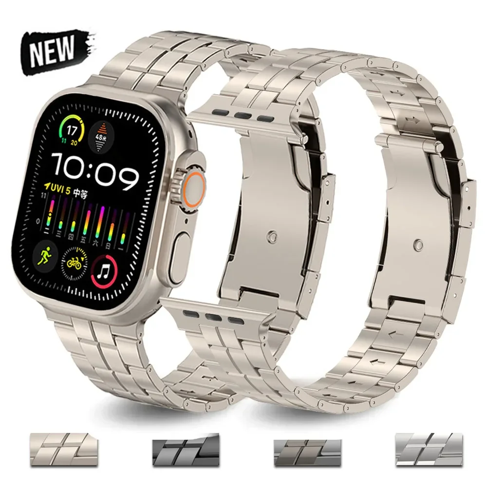 

Titanium Strap For Apple Watch Ultra 49mm 45mm 44 Business Band For iWatch Series 9 8 7 6 5 se 42mm 40mm Metal Strap Accessories