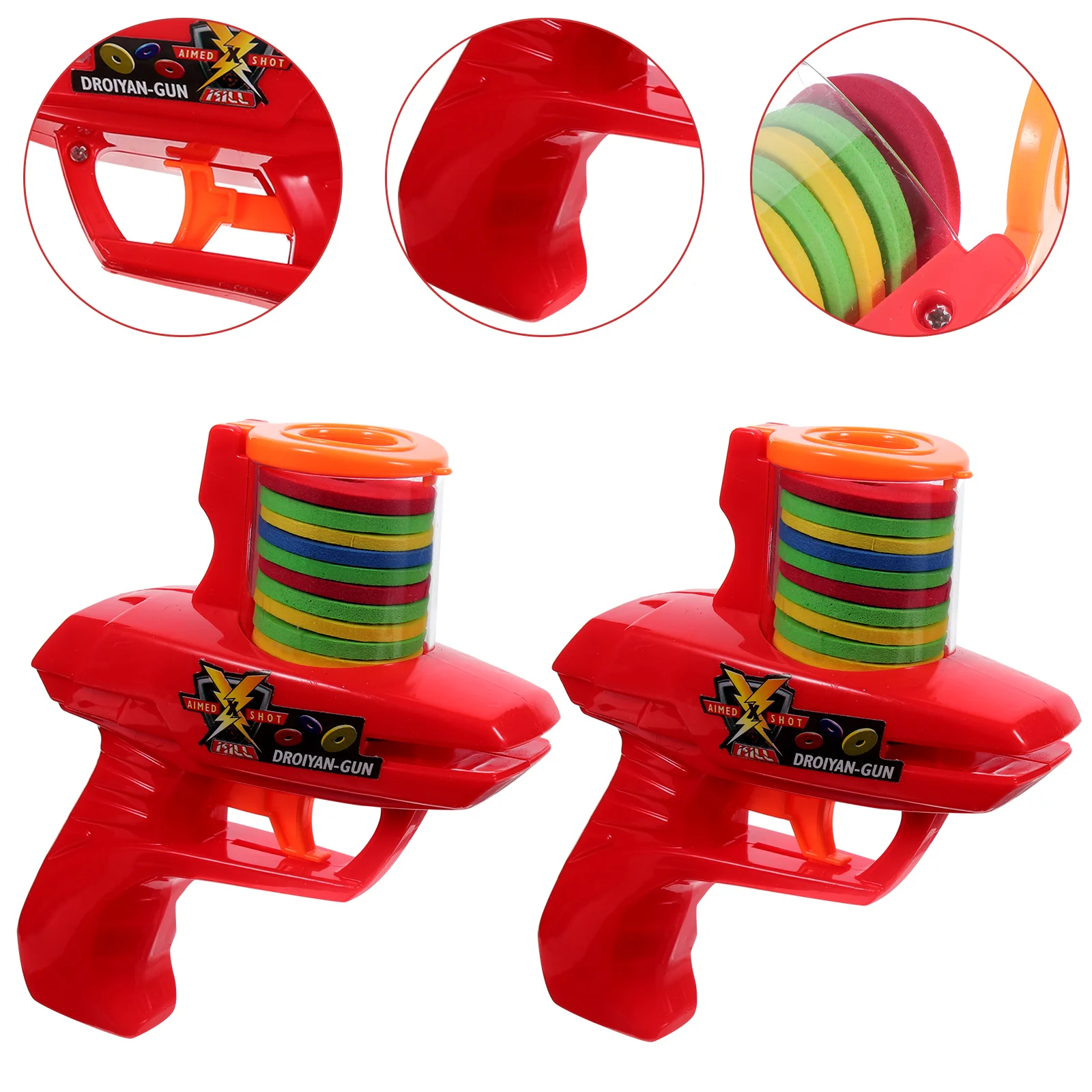 Saucer Disc Launcher Toys Foam Disc Shooter 2Pcs Flying Foam Disc Toys Remote Control Robot Toy Flying Saucer Guns Boys