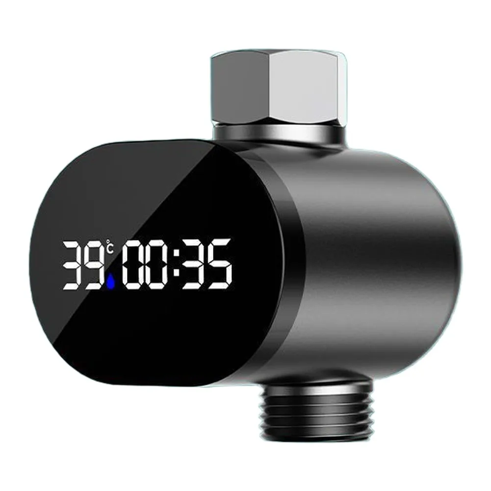 Thermomètre à eau numérique LED pour douches avec production d'électricité de débit d'eau et fonctions d'installation faciles