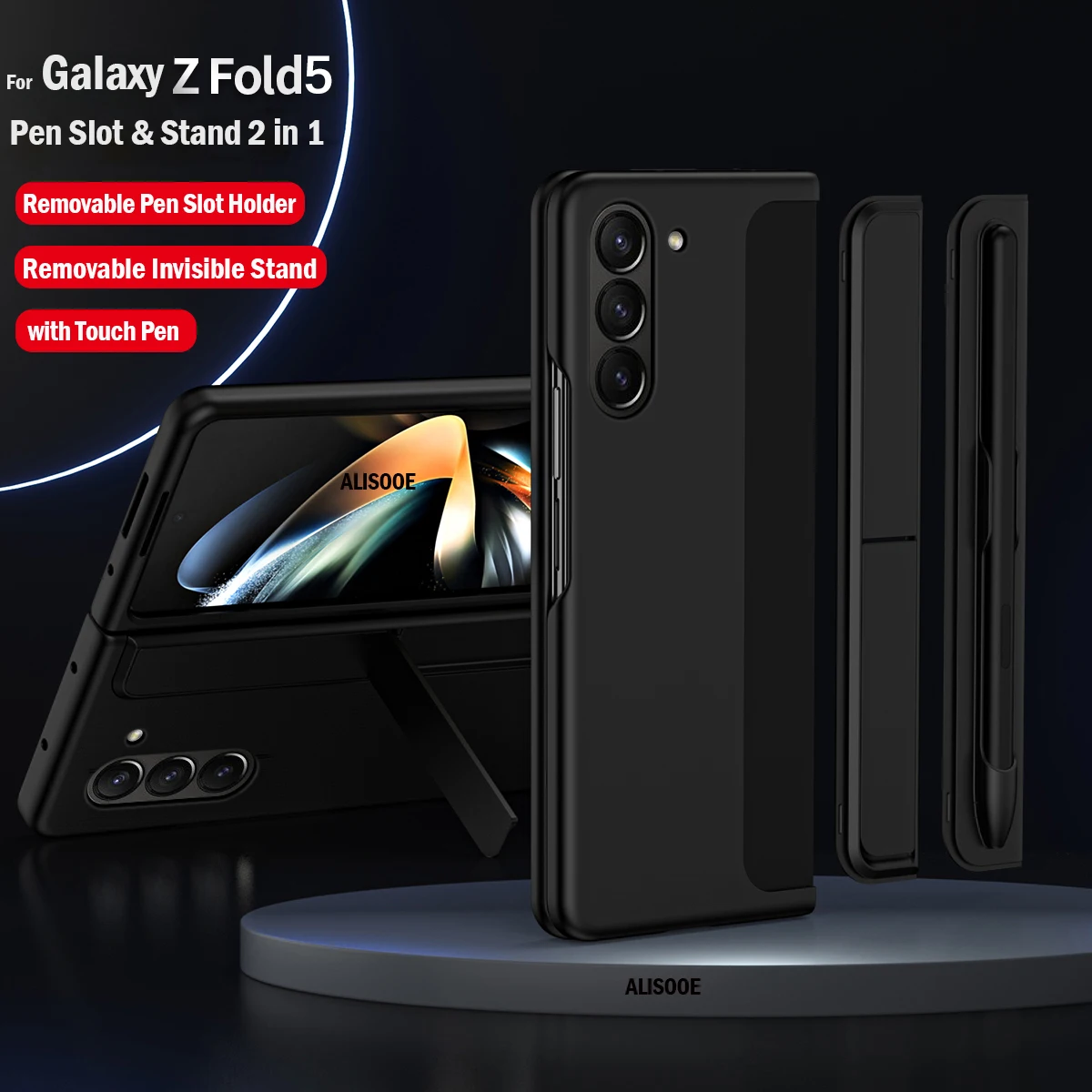 

Чехлы для Samsung Galaxy Z Fold 5 4 3, чехол со слотом для ручки и сенсорным стилусом, невидимый держатель для Galaxy Z Fold 5, чехол, задняя крышка