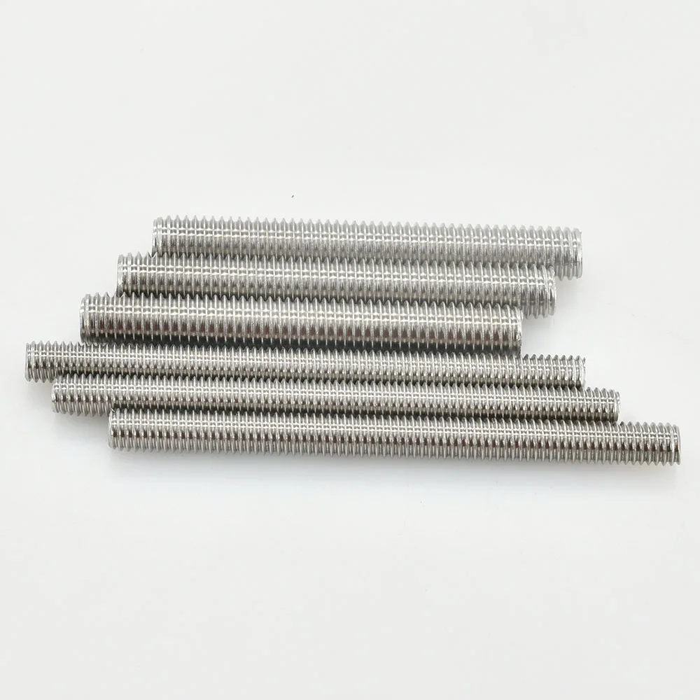 Threaded Rod Bolt Stainless Steel Screws Stainless Steel Screw M3 M4 M5 M6 Full Threaded Rod Fully Metric Thread Rods Screws 304 Stainless Steel Bolt Stud Length 20mm 60mm 150mm 200mm 500mm