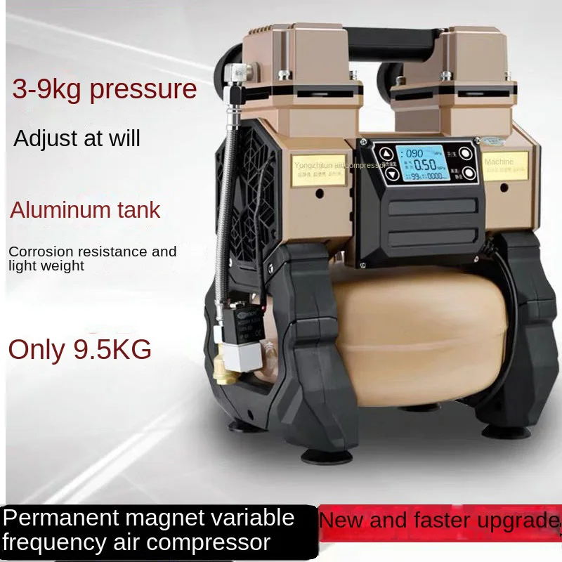 

Воздушный компрессор с постоянным магнитом, портативный Небольшой Бесшумный промышленный распылитель воздуха для покраски дерева, без масла