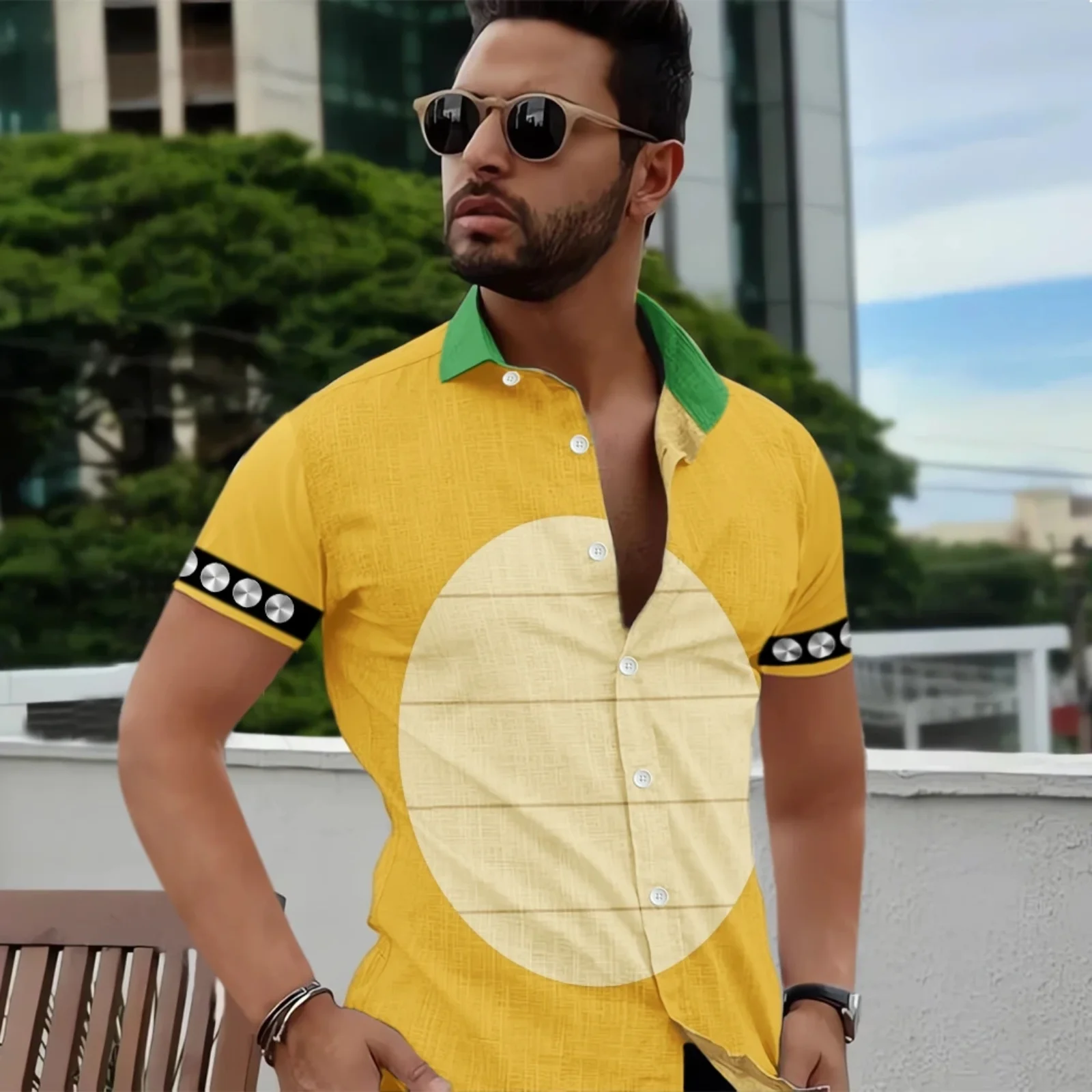 CLOOCL Men Casual Shirts Cartoon Bowser 3D Print Short Sleeve Hawaii Shirt Male Women for Summer Beach Vacation Cosplay Costumes