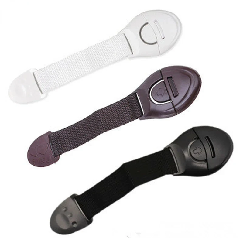 3pcs Coffee Black White Baby Safety Lock Child Toddler Cabinet Drawer Refridgerator Lock for Kids Protection Straps Locks,cabinet lock,child lock,safety lock,refrigerator lock,refrigerator door lock