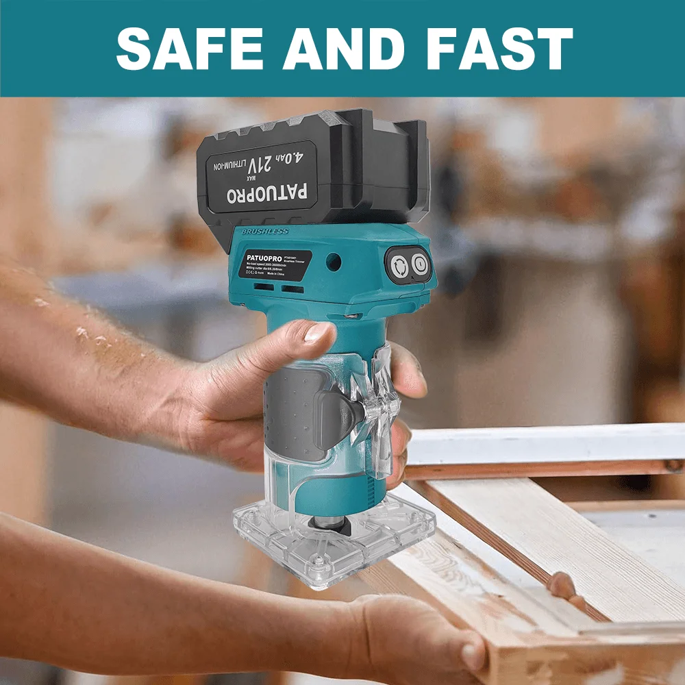 5-Speed Brushless Electric Trimmer Cordless Router Slotting Circling Carving Trimming Power Tool For Makita 18V Battery