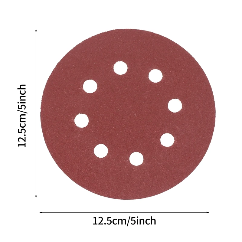 New 60PCS 5 Inch Sanding Discs Sandpaper Assorted 60 80 120 180 240 320 Grits For Power Random Track Sanders
