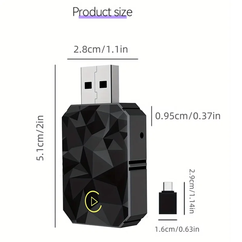 BTLIFE-Carplay Box 안드로이드 미니 자동 무선 어댑터 용 미니 자동 무선 어댑터, 5Ghz Wifi Type-C/USB 플러그 플레이