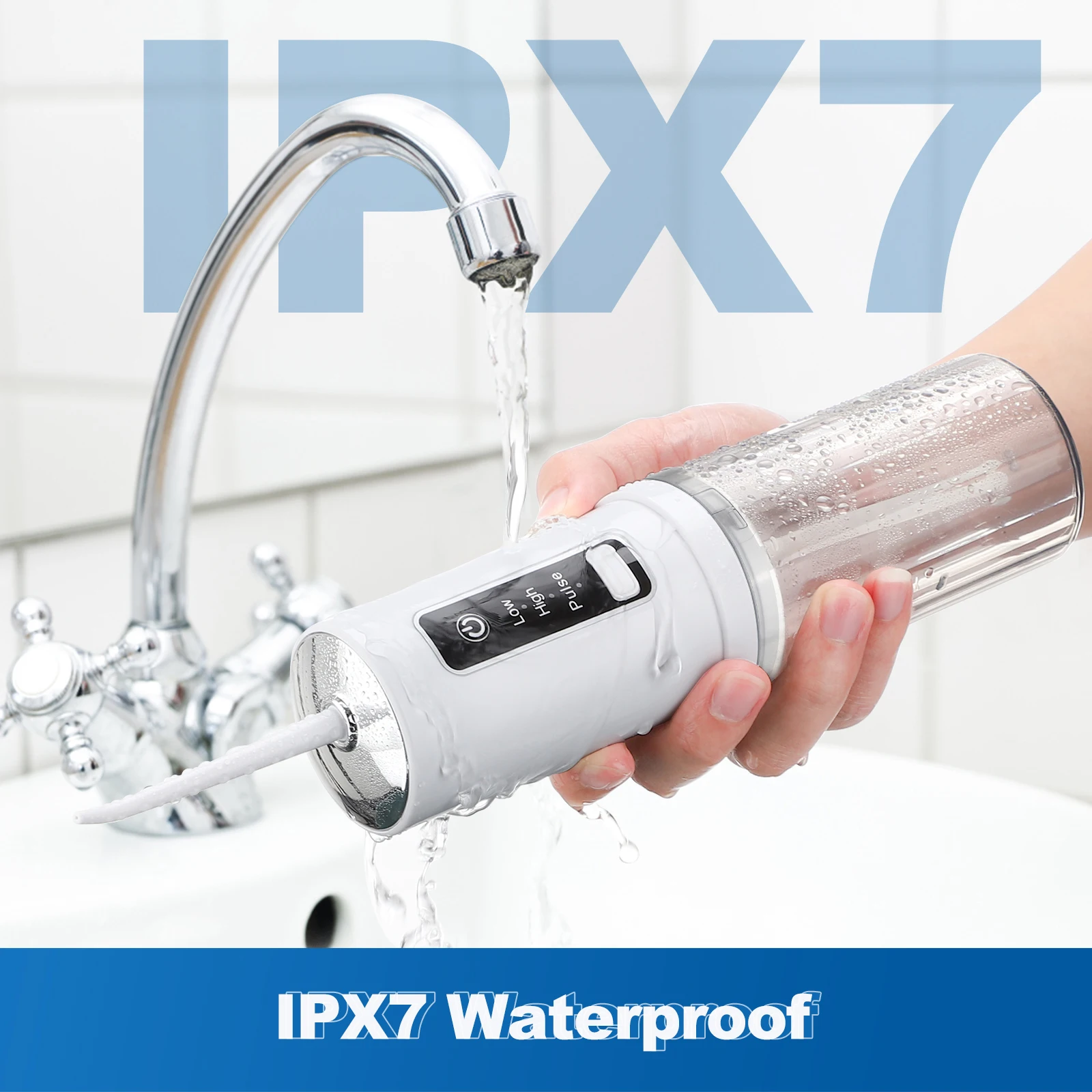Oral Irrigator Rechargeable Water Flosser Portable Dental Water Jet Floss 230ml Water Tank  3 Mode IPX7 Waterproof Teeth Cleaner