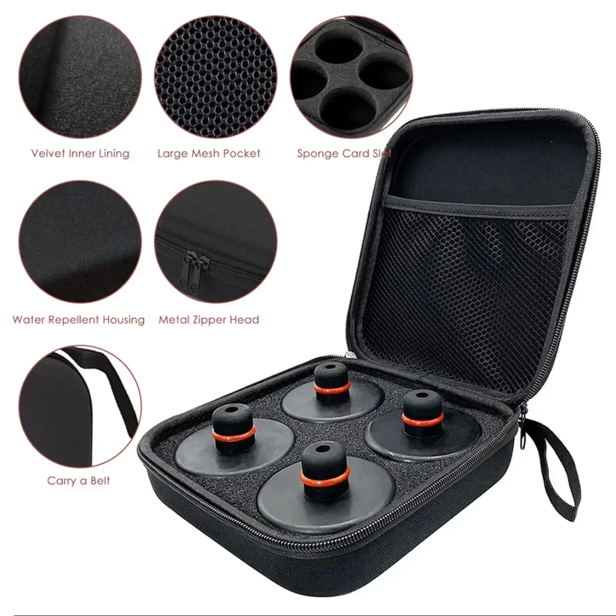 Vehicle Repair Silicone Jack Lift Pad Point Adapter - 4 Pack with Storage Bag