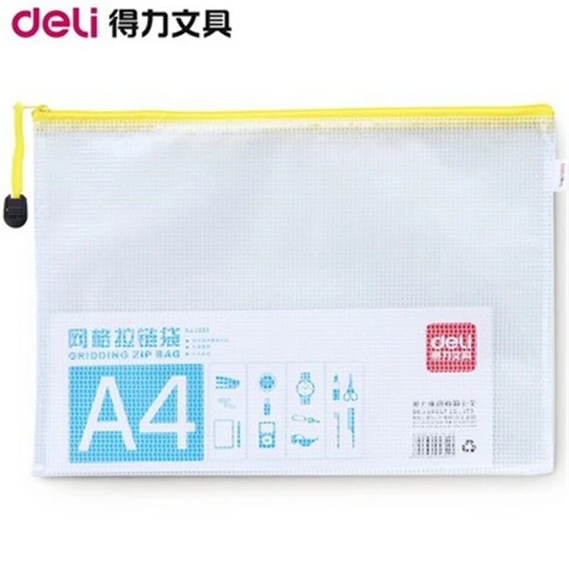 

DL Zipper bag 5654 file transparent waterproof plastic mesh bag A4 document Stationery for office accessories students station