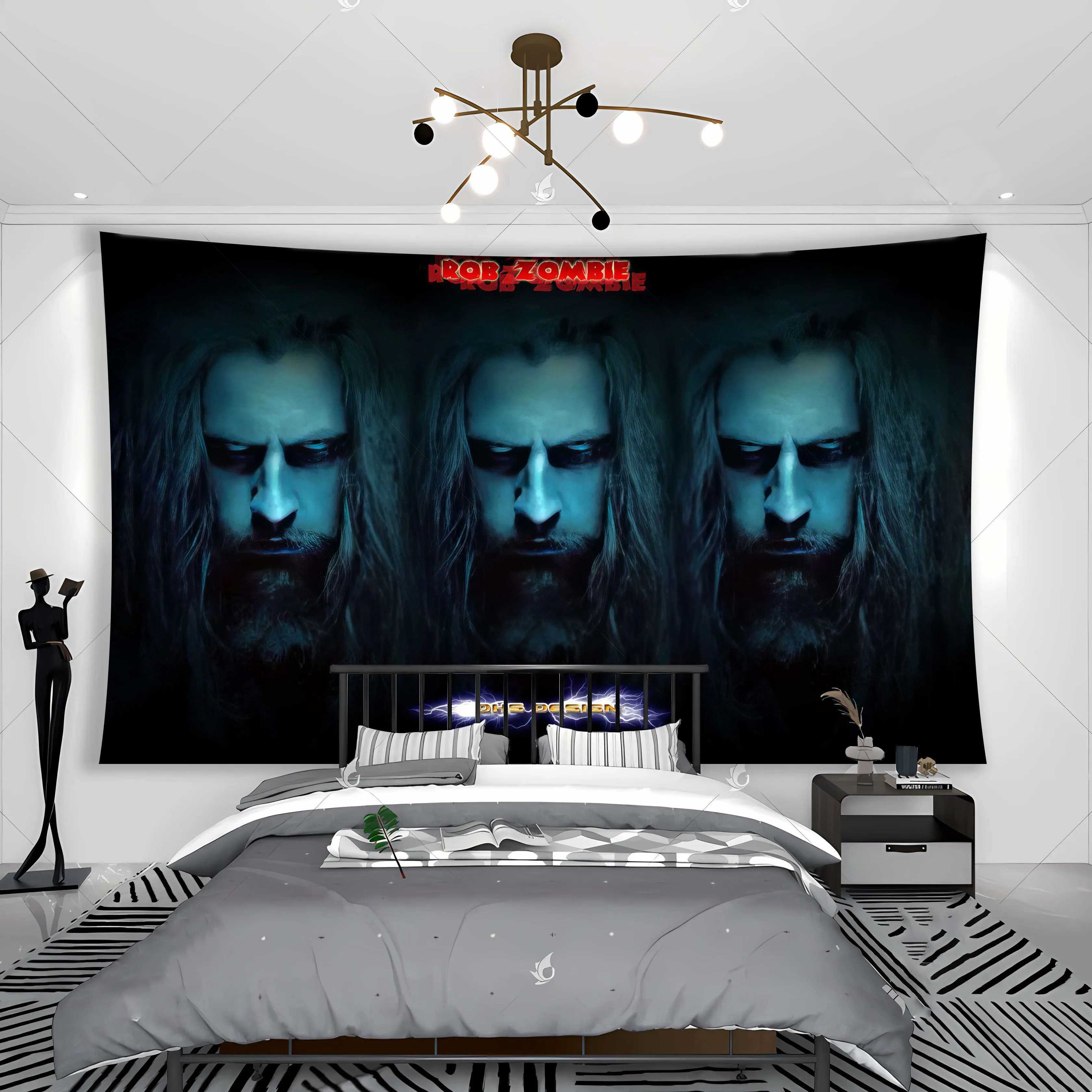 Robs White Zombie Band Tapestry Banner Flag Heavy Metal Style Club O Room Comodino Wall Hanging Decoration