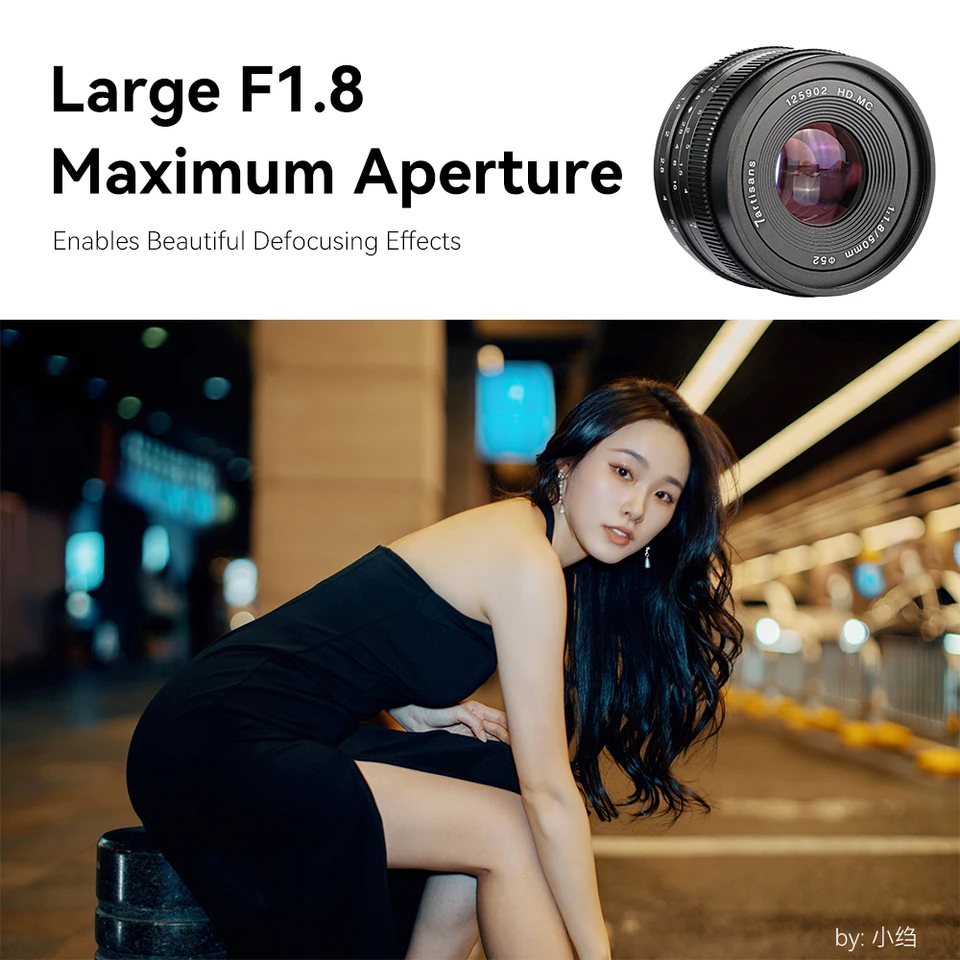 7artisans 50mm F1.8 APS-C 대구경 인물 사진용 프라임 렌즈 ( E 마운트 A6000, 후지필름 X-T4, X-A10, XT30, 마이크로 4/3 E-M1, GH1, GH3, G85 호환)