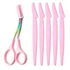 Heallor Eyebrow Trimming Knife Safe Anti-scratch Scissors Eyebrow Shaving Tool for Men and Women Beginner Beauty Tool Set Eyebro 6