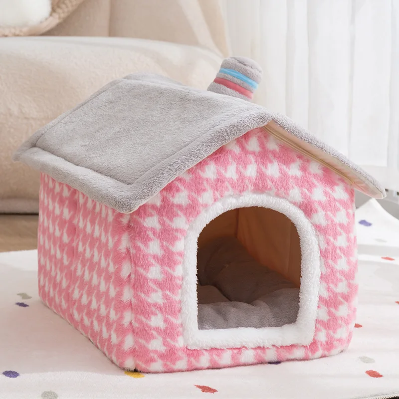 New Foldable Dog House Warm Sofa Kennel Bed Mat for Small Medium Large Dogs Cats Warm Puppy Cave Cat Nest Winter Pet Products