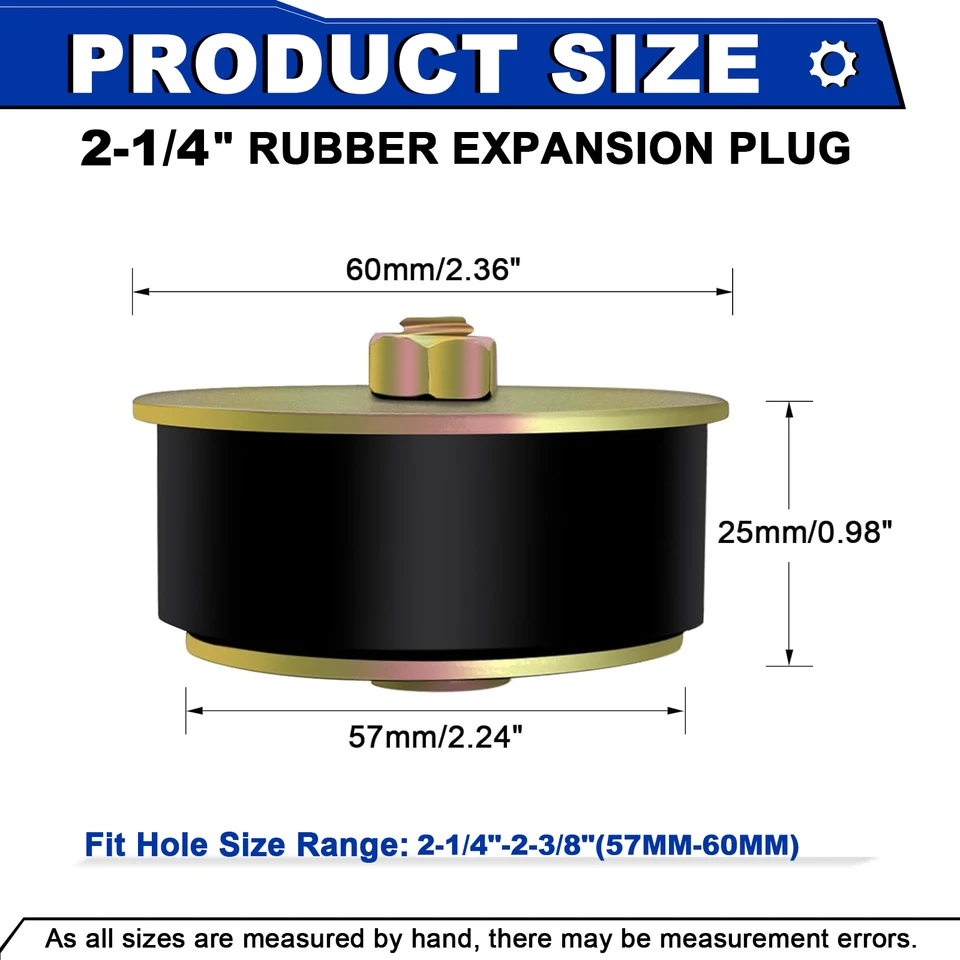 REPAIROCK 2pcs Rubber Freeze Plugs - 2-1/4" To 2-3/8" Expansion Plugs For Automotive