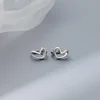 925 Sterling Silver hoop Earrings Temperament Simple Heart Jewelry for Women Wedding  Accessories 6