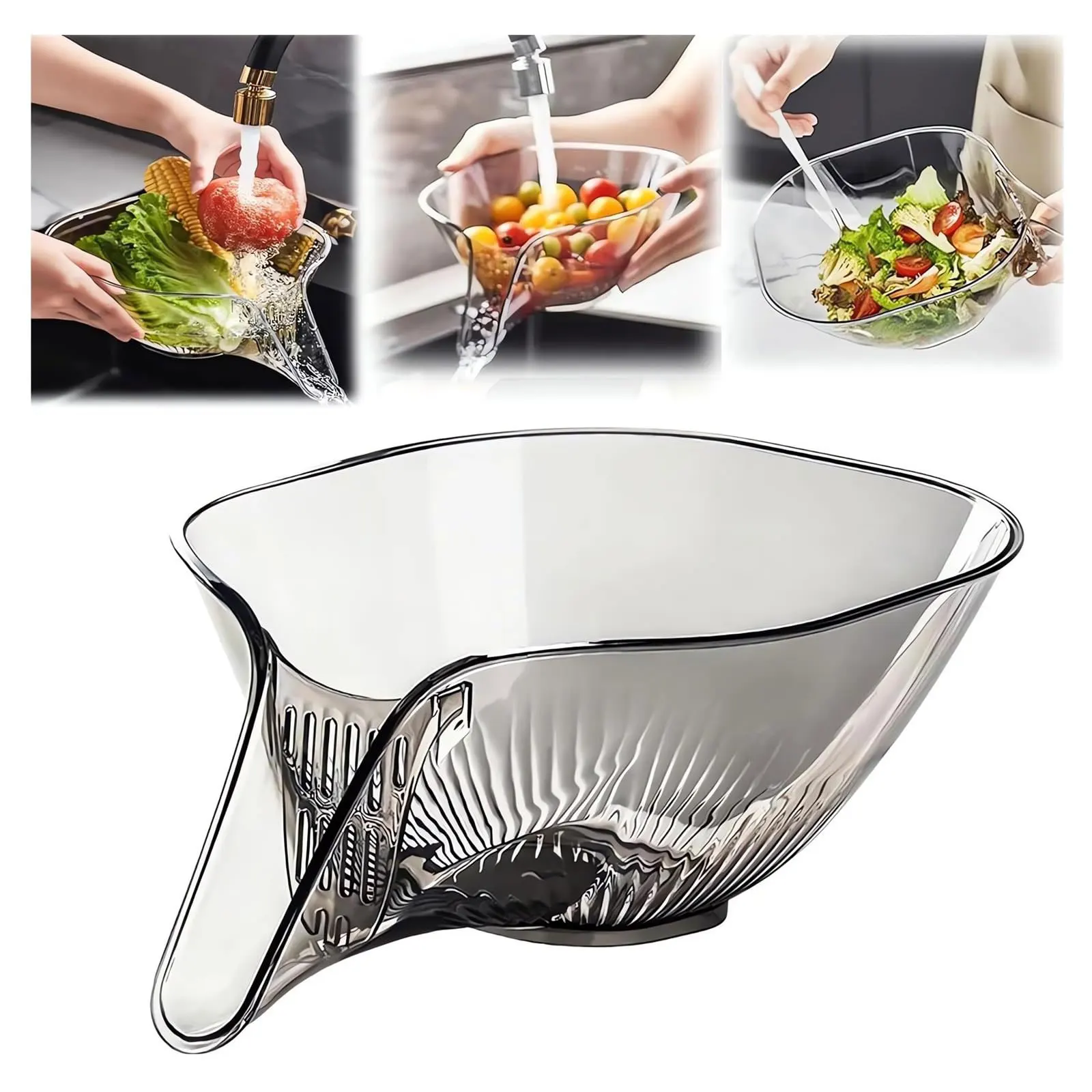 

Multifunctional PVC Kitchen Drain Basket Drain Bowl Household Sink Vegetable Basincolanderng Fruit Plate Accessories