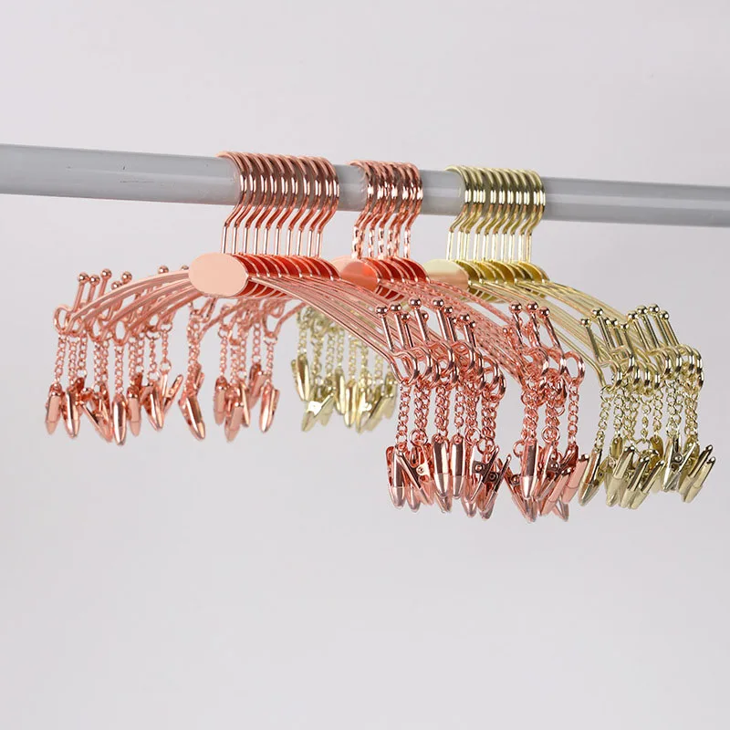 

Underwear Hangers 10PCS Metal Bra Socks Clothespins Wardrobe Bedroom Drying Hanger with Clips for Underwear Display Organizer
