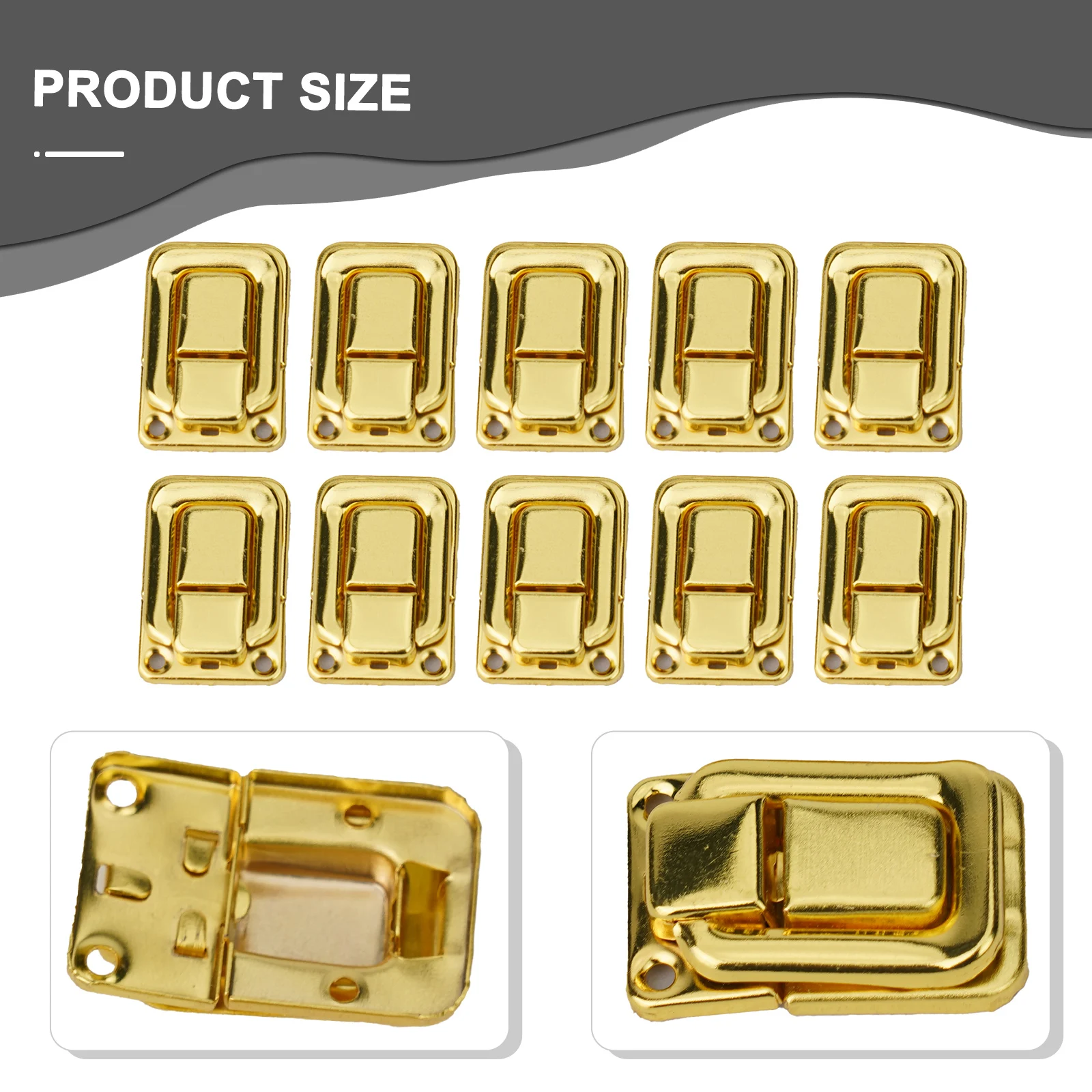 Description Picture 2 of item10pcs Antique Lock Metal Hasps Latch Jewelry Box Decorative Padlock Vintage Wooden Box Latch Buckle Cabinet Furniture Hardware