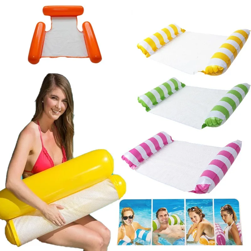 

Summer Water Inflatable Hammock Backrest Floating Drainage Upper Deck Chair Pool Party Floating Chair Sofa Floating Bed Foldable