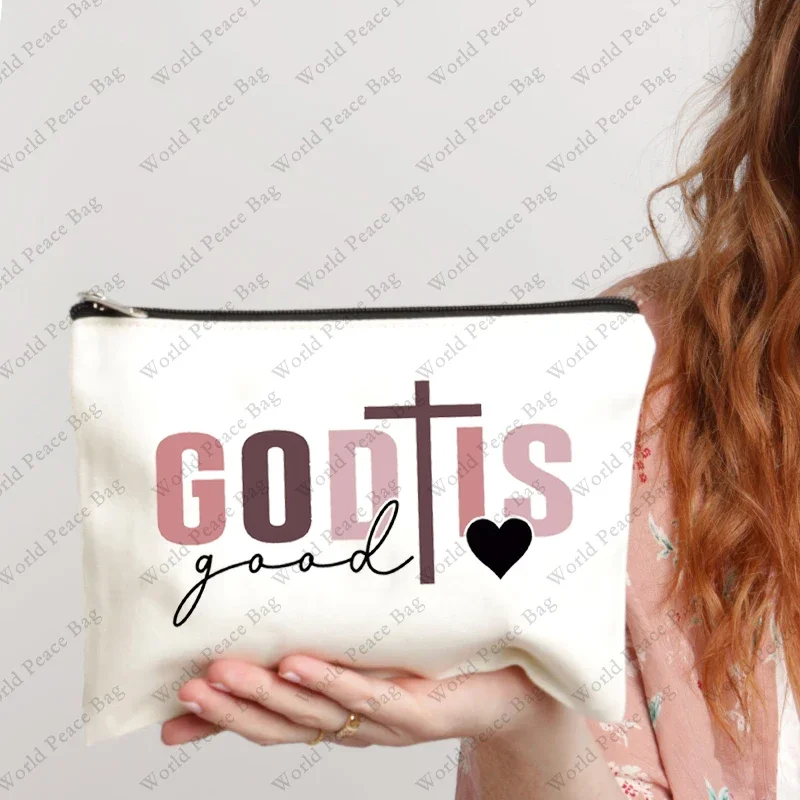 1 pc Christian Religious Psalm Jesus God Faith pattern Makeup Bag 6