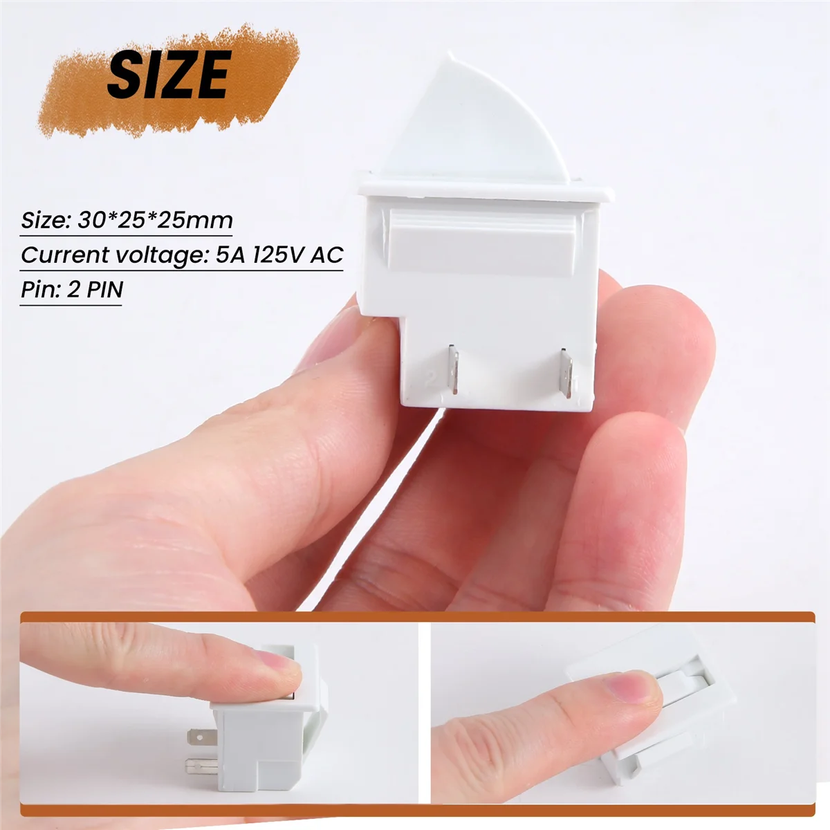 Refrigerator Door Lamp Light Switch Replacement Fridge Part Kitchen 5A 125V HOT