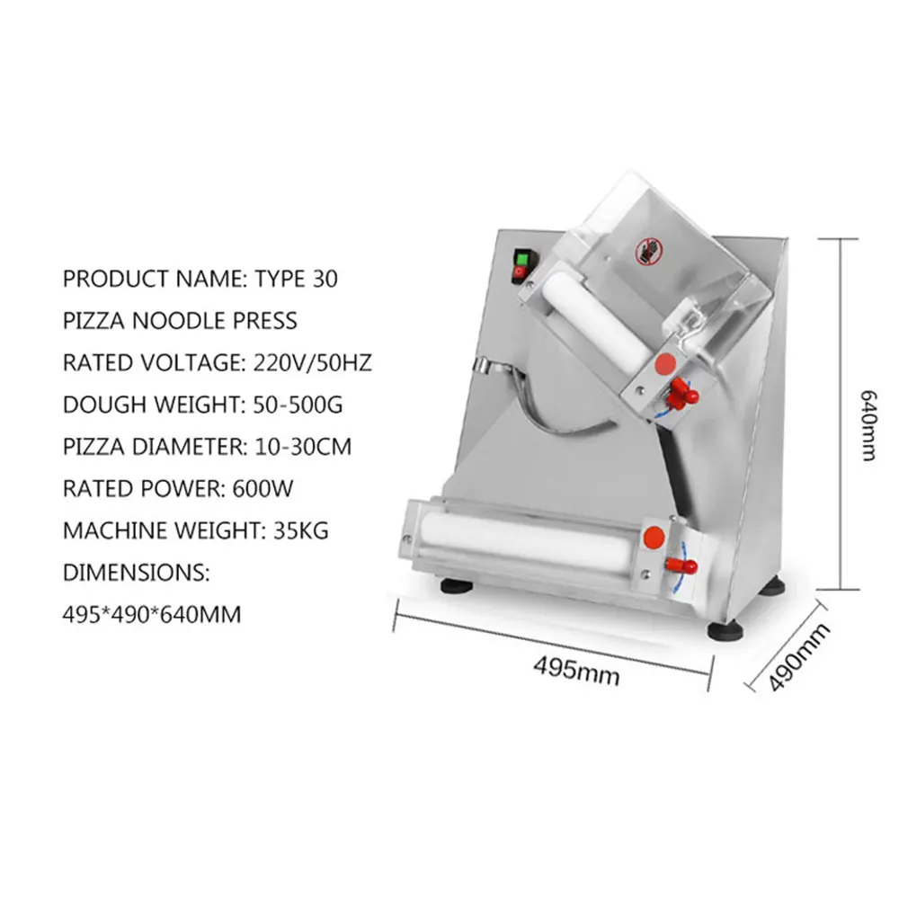 Hakka Electric Dough Sheeter Machine 370W Max 12 Pizza Dough Roller  Sheeter, Automatic Commercial Pizza Dough Press Machine, Noodle Bread Pasta  Maker