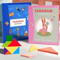 Tangram Puzzle Fun Color Perception Travel Game Shape Pattern Block for Children Kids Adults Boys Girls Preschool Birthday Gift 1
