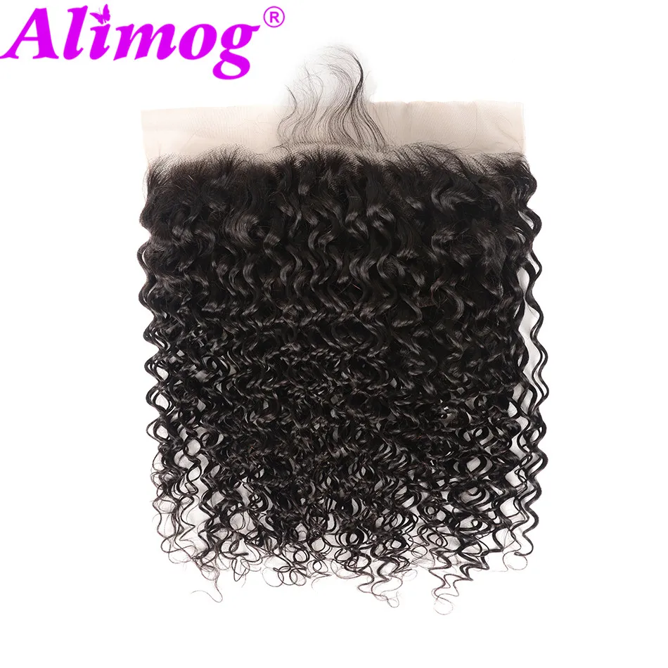 

Brazilian Water Wave Pre Plucked Lace Frontal Closure 100% Remy Human Hair Weave Bundles Ear To Ear Light Brown Closure