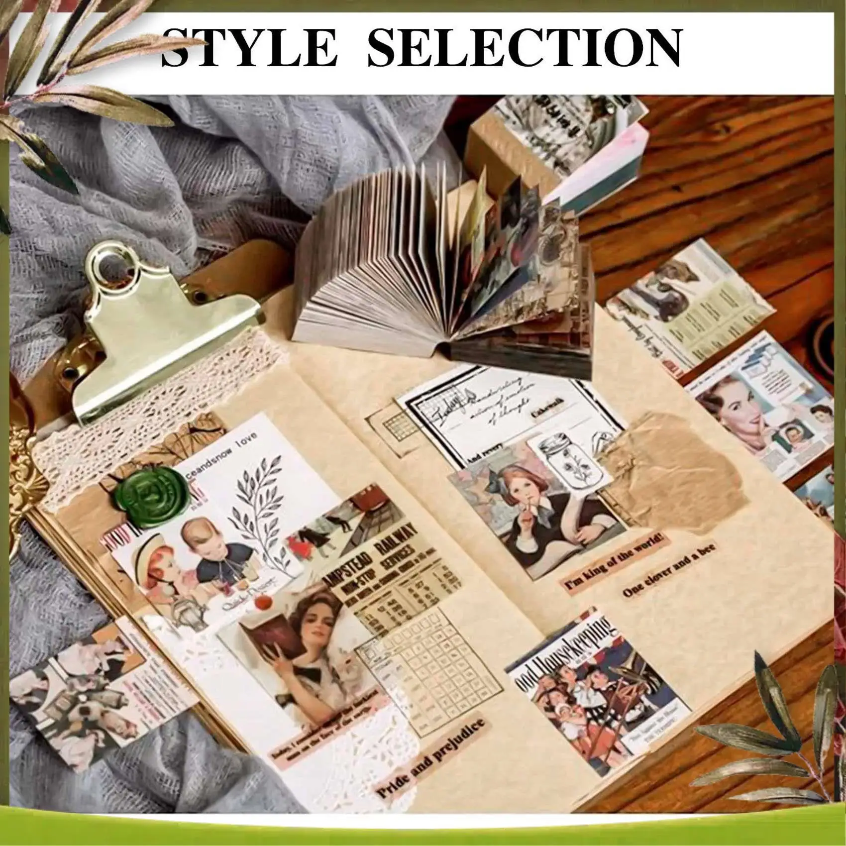 New-800Pcs 정크 저널 빈티지 DIY 재료 종이 저널링 용품 스크랩북 종이 레트로 장식 저널 용품
