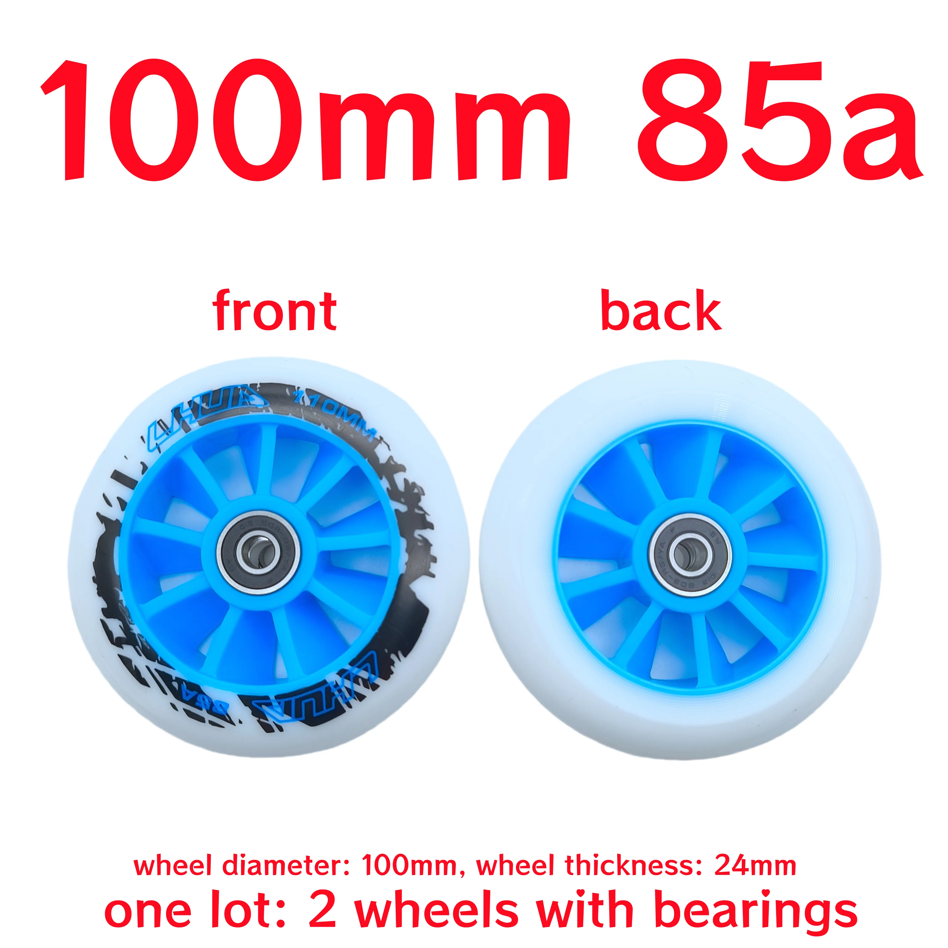 Premium Scooter Accessories: Versatile Skate Wheels, 2-Pack