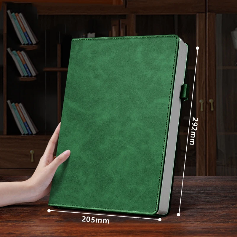 Large A4 Thickened Notebook with Pen Holder for Office and Business Meetings