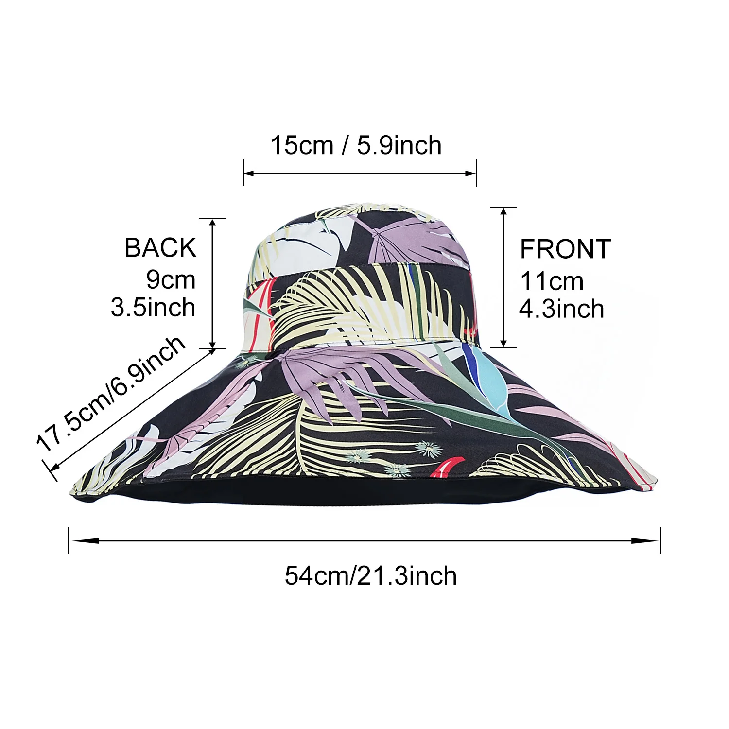 Luxury Double Sided Wearable Plant Printing Cotton Bucket Cap Women Sun Protection Flower Beach Cap Outdoor Fishing Hat