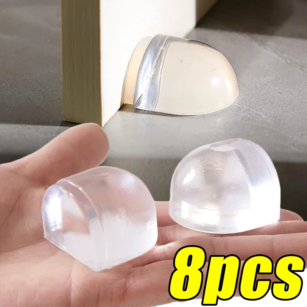 Door Stopper Silicone Self Adhesive Anti-Collision Floor Mounted Nail-free Protect Walls Furniture