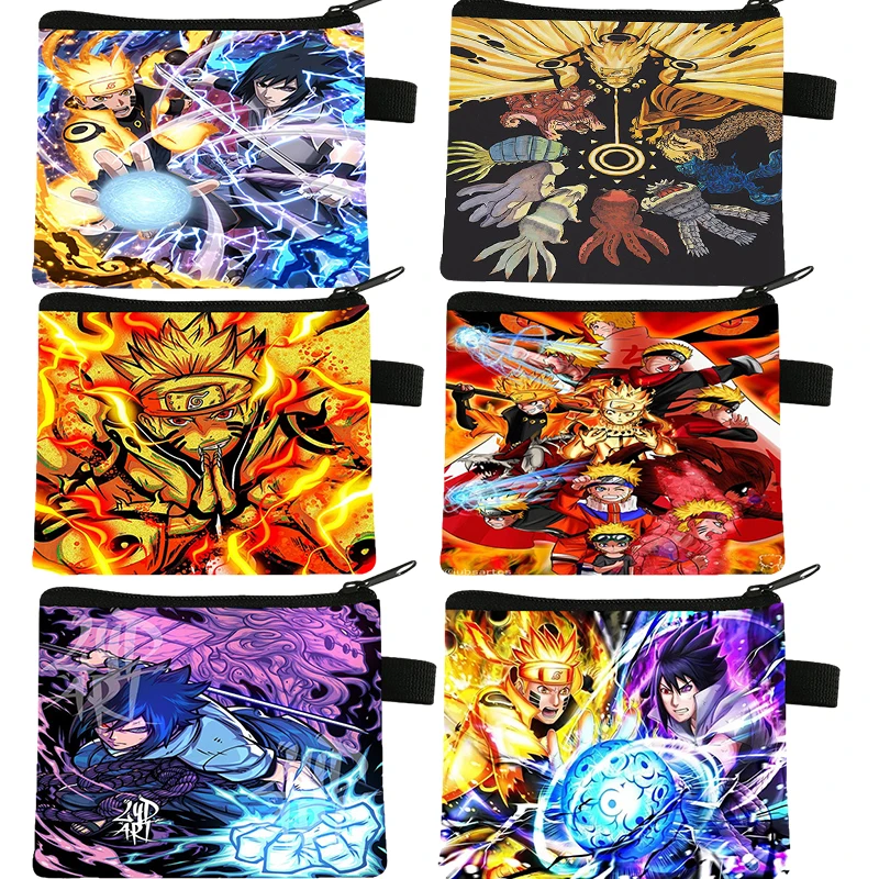 

Anime New Naruto Coin Purse Cartoon Uchiha Sasuke Haruno Sakura Hyuga Hinata Fashion Figure Printed Mini Wallet Storage Bag Gift