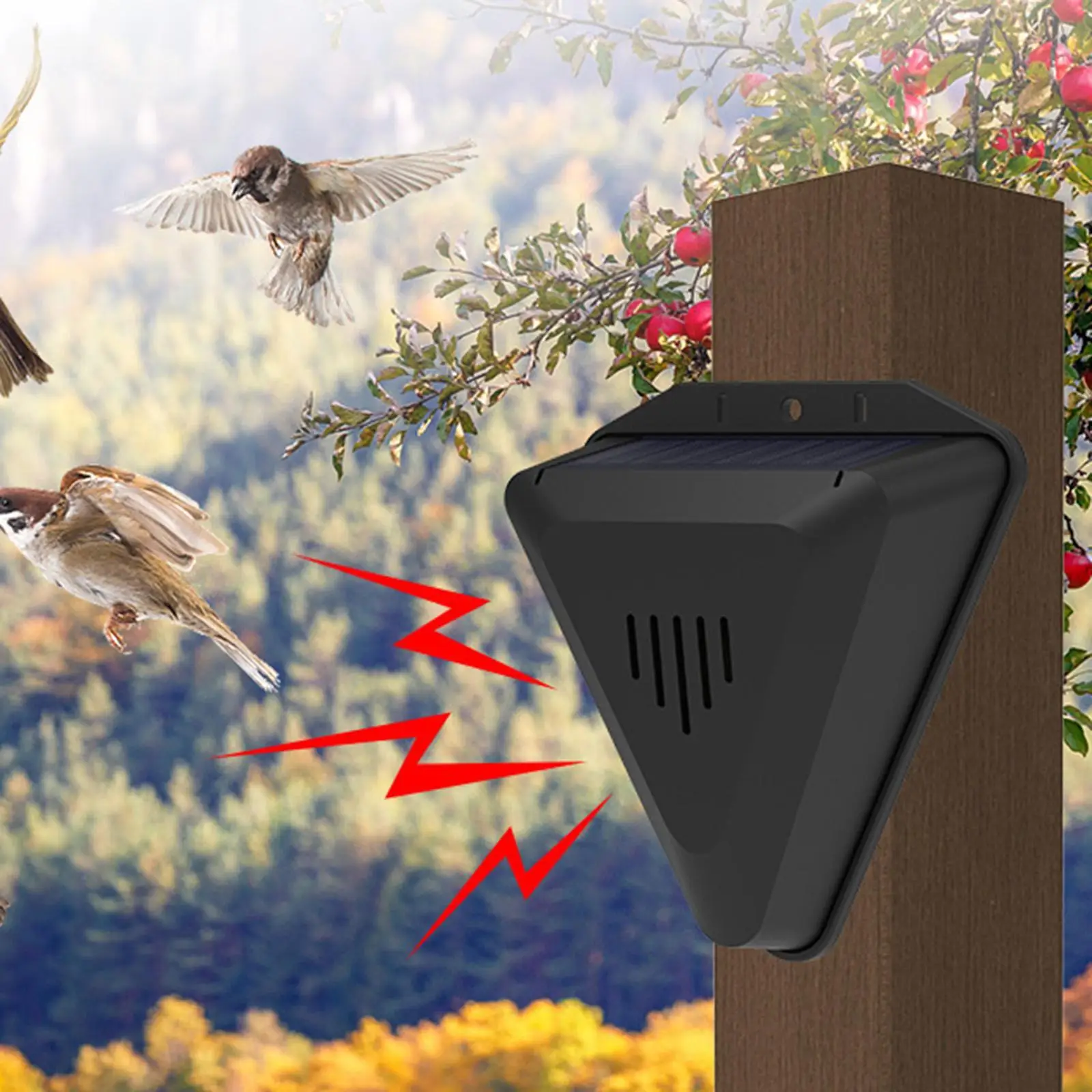 Bird Repeller Device Solar Powered Birds Scarer Bird Preventer Animal Deterrent Device for Deer Raccoon Squirrel Farm Yard