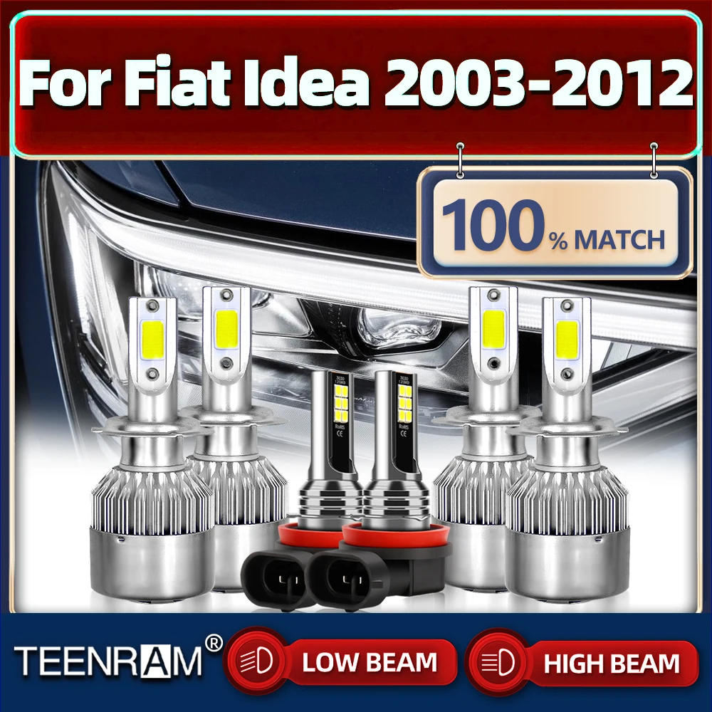 

Лампа для автомобильной фары H1 H7, 360 лм, 12 В, 6000K, для Fiat Idea 2003-2006, 2007, 2008, 2009, 2010, 2011