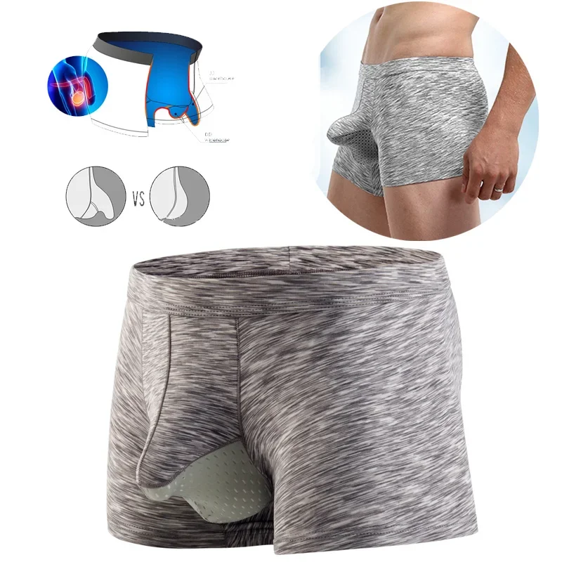Man Sexy Elephant Nose Boxers Penis Pouch Lingerie Big Dick Underwear Bulge Scrotal Eczema Briefs Gay Costume Winter Breathable 3